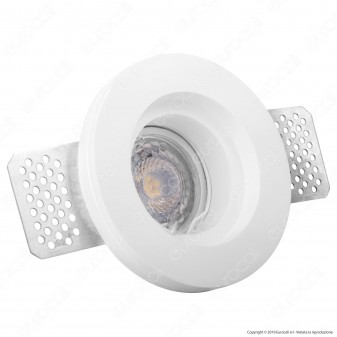 Portafaretto Rotondo da Incasso in Gesso Ceramico per Lampadine GU10