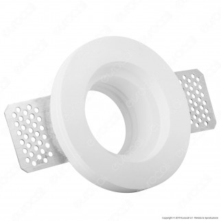 Portafaretto Rotondo da Incasso in Gesso Ceramico per Lampadine GU10