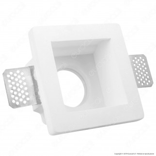 Portafaretto Quadrato da Incasso in Gesso Ceramico e Vetro per