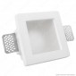 Portafaretto Quadrato da Incasso in Gesso Ceramico e Vetro per Lampadine GU10 e GU5.3 - mod. C08 [TERMINATO]