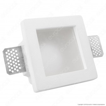 Portafaretto Quadrato da Incasso in Gesso Ceramico e Vetro per