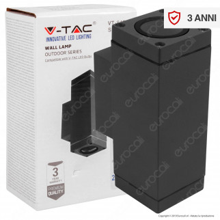 V-Tac VT-842 Portalampada Doppio Applique Wall Lamp da Muro IP44 per