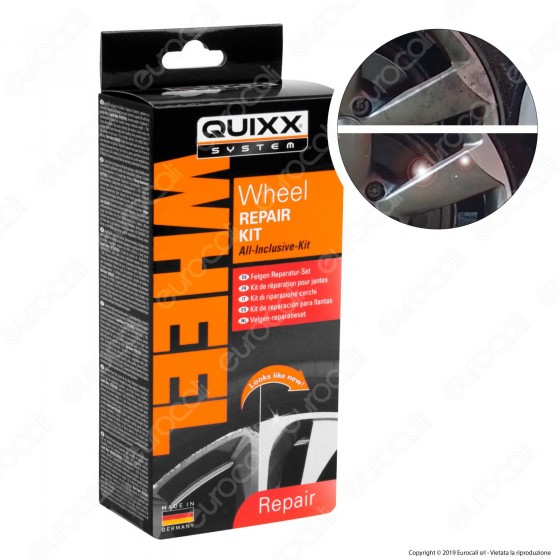 Quixx System Wheel Repair Kit Riparazione Cerchi in Lega per Auto Quixx System Wheel Repair Kit Riparazione Cerchi in Lega per Auto