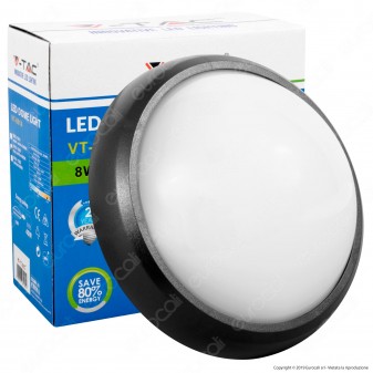 V-Tac VT-8014 Plafoniera LED 8W Forma Circolare Colore Nero - SKU