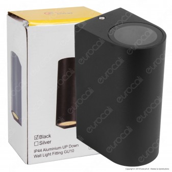 Sure Energy Portalampada Doppio Applique Wall Light da Muro IP44 Nero