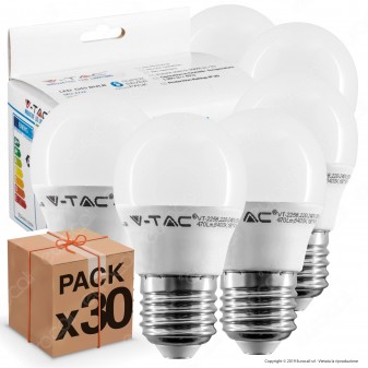 30 Lampadine LED V-Tac VT-2256 Super Saver Pack E27 5,5W MiniGlobo
