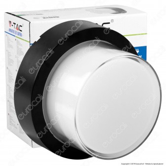 V-Tac VT-828 Lampada LED da Muro 12W Wall Light Colore Nero Forma Rotonda - SKU 8541 / 8542