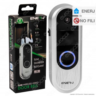 Ener-J Videocitofono Slim Wi-Fi IP54 con Funzioni di Sorveglianza HD