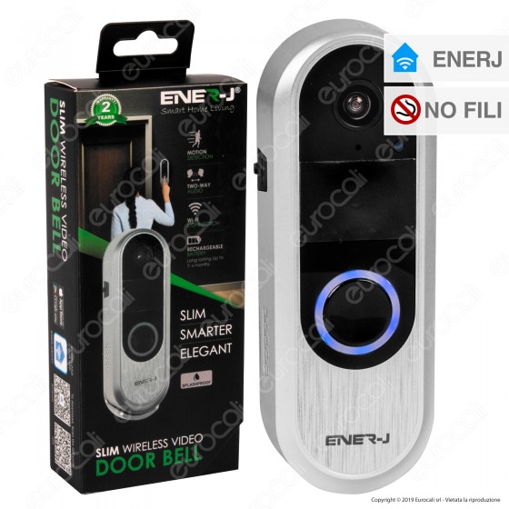 Ener-J Videocitofono Slim Wi-Fi IP54 con Funzioni di Sorveglianza HD Ener-J Videocitofono Slim Wi-Fi IP54 con Funzioni di Sorveglianza HD