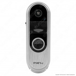 Ener-J Videocitofono Slim Wi-Fi IP54 con Funzioni di Sorveglianza HD