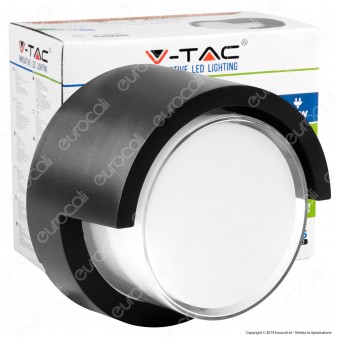 V-Tac VT-827 Lampada LED da Muro 12W Wall Light Colore Nero Forma