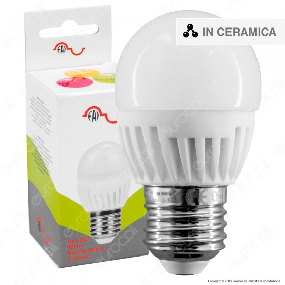 FAI Lampadina LED E27 9W MiniGlobo G45 in Ceramica - mod. 5163/CA / FAI Lampadina LED E27 9W MiniGlobo G45 in Ceramica - mod. 5163/CA /