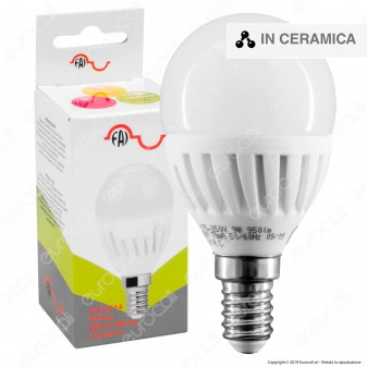 FAI Lampadina LED E14 9W MiniGlobo P45 in Ceramica - mod. 5180/CA /
