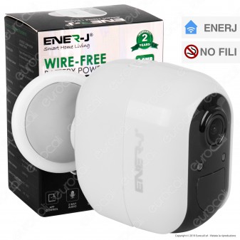 Ener-J Wireless Wi-Fi IP Camera Telecamera di Sorveglianza a Batterie Sensore 2MP Infrarossi 1080p IP54 - mod. SHA5291