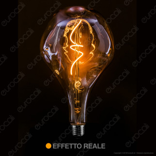 Daylight Lampadina E27 Filamento LED a Spirale 5W Bulb A165 Effetto