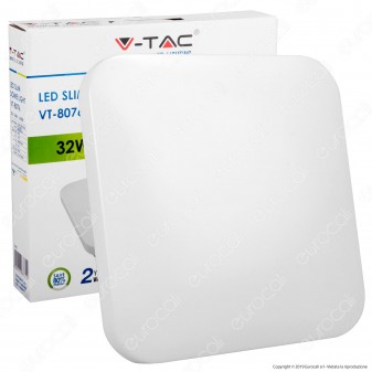 V-Tac VT-8076 Plafoniera LED 32W Forma Quadrata Colore Bianco - SKU