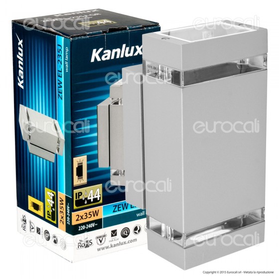 Kanlux ZEW EL-235J-GR Portalampada Wall Light da Muro per Lampadine Kanlux ZEW EL-235J-GR Portalampada Wall Light da Muro per Lampadine