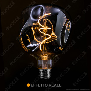 Daylight Lampadina E27 Filamento LED Spirale 5W Globo G140 Erosione