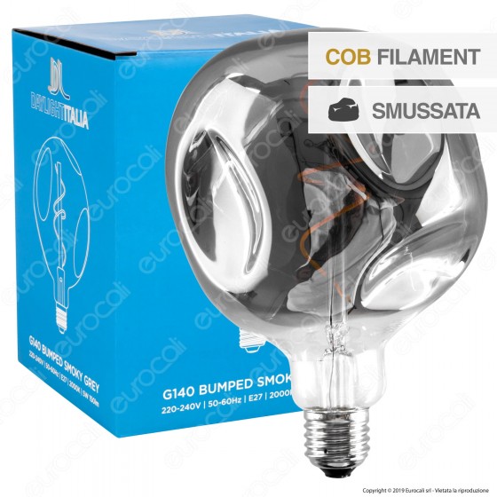Daylight Lampadina E27 Filamento LED Spirale 5W Globo G140 Erosione Daylight Lampadina E27 Filamento LED Spirale 5W Globo G140 Erosione