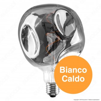 Daylight Lampadina E27 Filamento LED Spirale 5W Globo G140 Erosione
