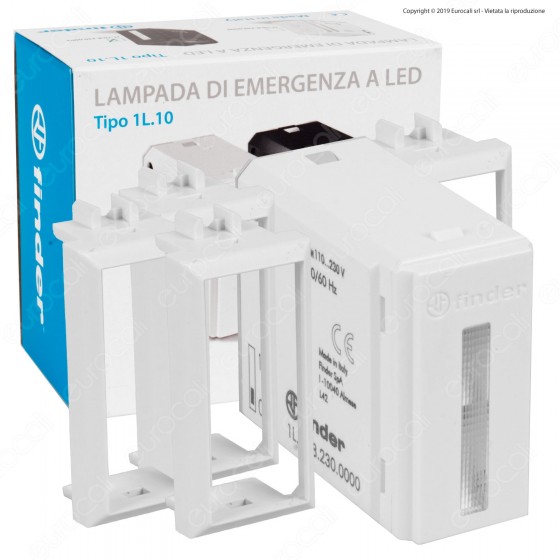 Finder Lumos Tipo 1L.10 Lampada LED 0,2W di Emergenza da Incasso Finder Lumos Tipo 1L.10 Lampada LED 0,2W di Emergenza da Incasso