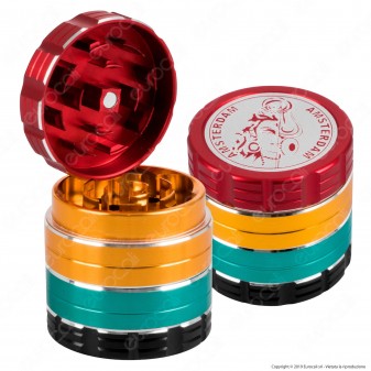 Grinder Tritatabacco in Metallo Amsterdam 4 Parti Colorazione Rasta