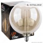 Wiva GlassLight Fumè Lampadina LED E27 4W Globo G200 Ambrata Oscurata con Incisioni Laser - mod. 12100662