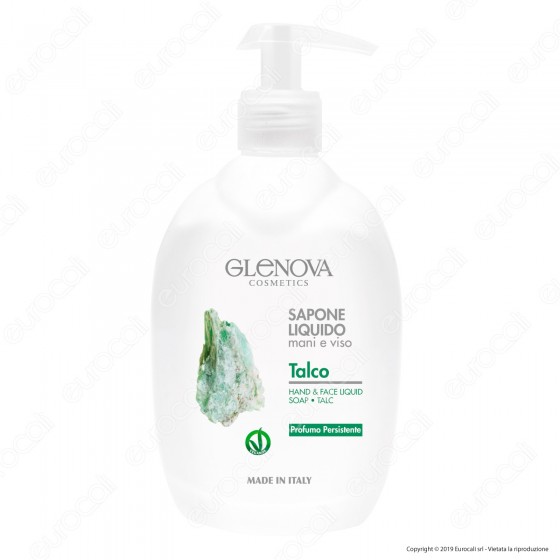 Glenova Cosmetics Sapone Liquido Mani e Viso Talco - Flacone da 500ml