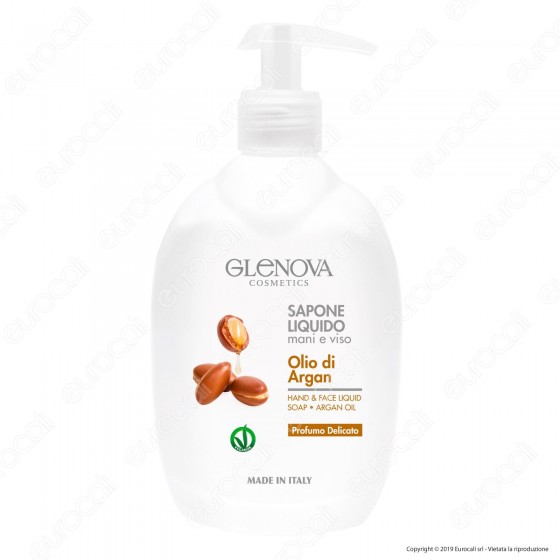 Glenova Cosmetics Sapone Liquido Mani e Viso Olio di Argan - Flacone da 500ml Glenova Cosmetics Sapone Liquido Mani e Viso Olio di Argan - Flacone da 500ml