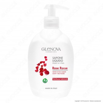 Glenova Cosmetics Sapone Liquido Mani e Viso Fragranza Rose Rosse -