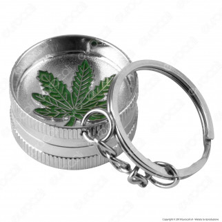 Champ High Grinder Tritatabacco in Metallo 2 Parti con Portachiavi