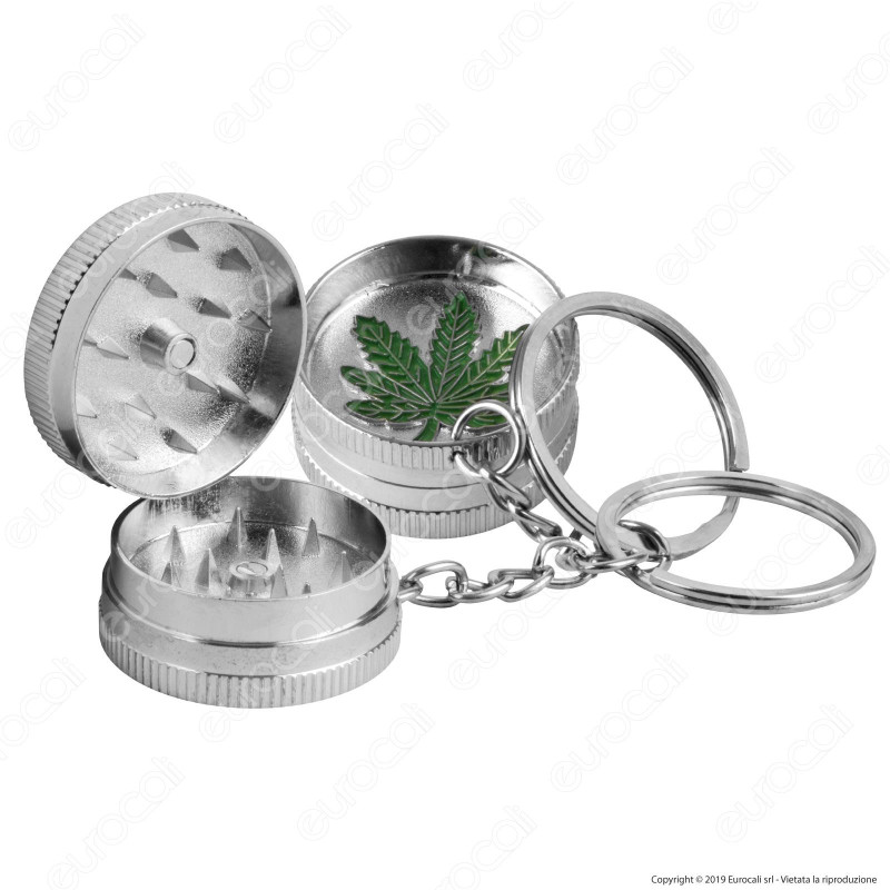 Champ High Grinder Tritatabacco in Metallo 2 Parti con Portachiavi