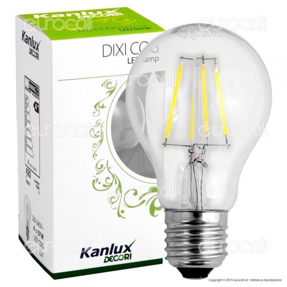 Kanlux DIXI COG Lampadina LED E27 4W Bulb A60 Filamento -mod.22461 Kanlux DIXI COG Lampadina LED E27 4W Bulb A60 Filamento -mod.22461
