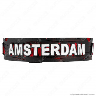 Amsterdam Posacenere da Tavolo Rotondo in Terracotta con Logo in