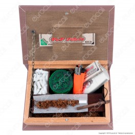 Amsterdam Foglie Spliff Box Stazione di Rollaggio Piccola in Legno
