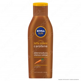 Nivea Sun Latte Solare Carotene con Vitamina E Resistente all'Acqua FP 6 - Flacone da 200ml