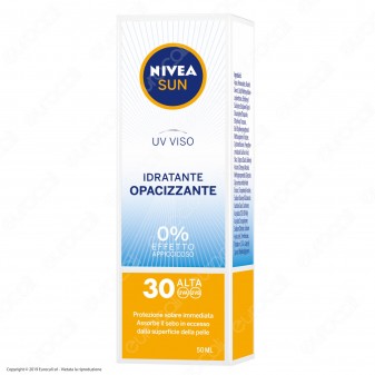 Nivea Sun Crema Solare Viso e Contorno Occhi Idratante Opacizzante FP 30 - Flacone da 50ml