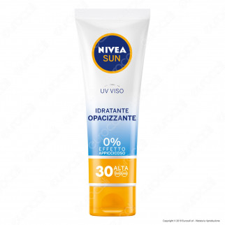 Nivea Sun Crema Solare Viso e Contorno Occhi Idratante Opacizzante FP 30 - Flacone da 50ml