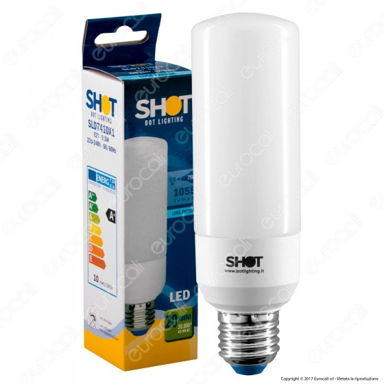 Bot Lighting Shot Lampadina LED E27 9,5W Tubolare T45 - mod. Bot Lighting Shot Lampadina LED E27 9,5W Tubolare T45 - mod.