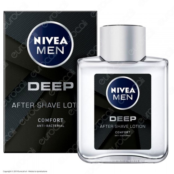 Nivea Men Deep After Shave Lotion Lozione Dopobarba Anti-Batterica - Flacone da 100ml Nivea Men Deep After Shave Lotion Lozione Dopobarba Anti-Batterica - Flacone da 100ml
