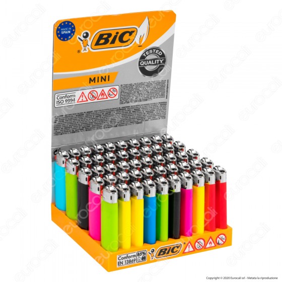 Bic Mini J25 Piccolo Colori Assortiti - Box da 50 Accendini Bic Mini J25 Piccolo Colori Assortiti - Box da 50 Accendini