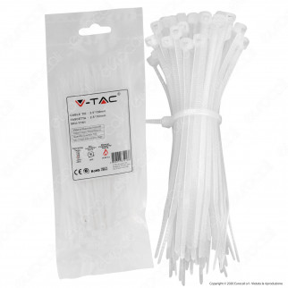V-Tac Confezione da 100 Fascette Stringicavo Autobloccanti in Nylon