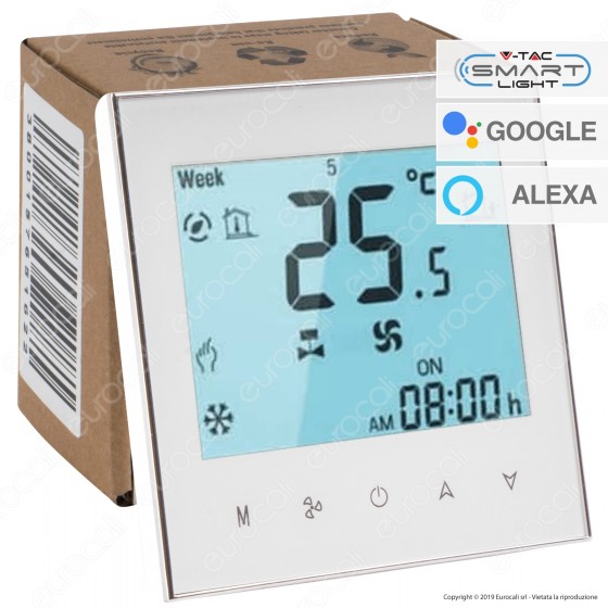 V-Tac VT-5888 Fan Coil Thermostat Smart Control Termostato Wi-Fi per V-Tac VT-5888 Fan Coil Thermostat Smart Control Termostato Wi-Fi per