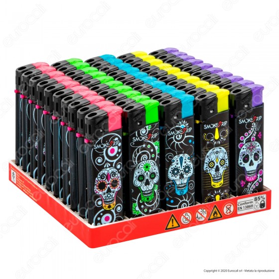 SmokeTrip Accendini Elettronici Ricaricabili Fantasia Mexican Skulls SmokeTrip Accendini Elettronici Ricaricabili Fantasia Mexican Skulls