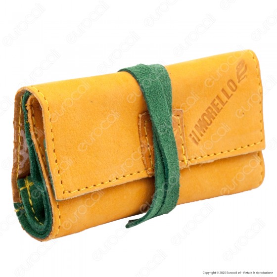 Il Morello Pocket Mini Portatabacco in Vera Pelle Colore Giallo e Il Morello Pocket Mini Portatabacco in Vera Pelle Colore Giallo e