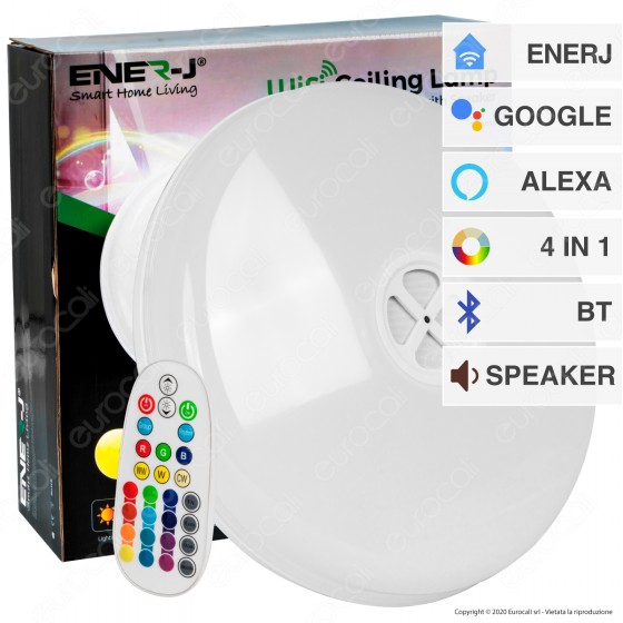 Ener-J Wi-Fi Ceiling Lamp Plafoniera LED RGB 4in1 24W Forma Circolare Ener-J Wi-Fi Ceiling Lamp Plafoniera LED RGB 4in1 24W Forma Circolare