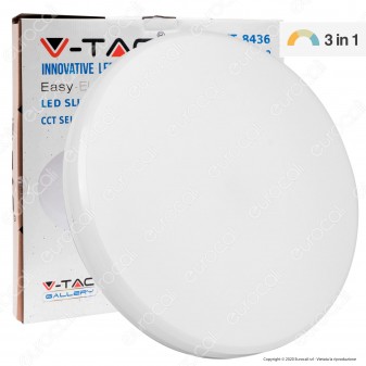 V-Tac VT-8436 Plafoniera LED 36W Changing Color 3in1 Forma Circolare Copertura Opaca - SKU 7609