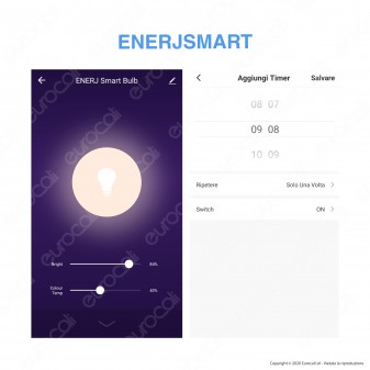 Ener-J Faretto LED 8W da Incasso Rotondo Bianco Wi-Fi 3in1
