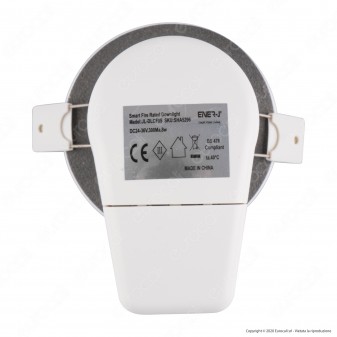 Ener-J Faretto LED 8W da Incasso Rotondo Bianco Wi-Fi 3in1 Dimmerabile Resistente al Fuoco IP44 - mod. SHA5296