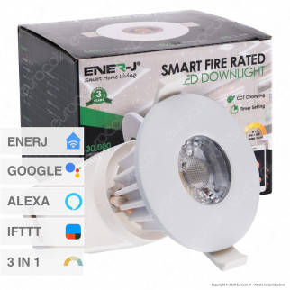 Ener-J Faretto LED 8W da Incasso Rotondo Bianco Wi-Fi 3in1